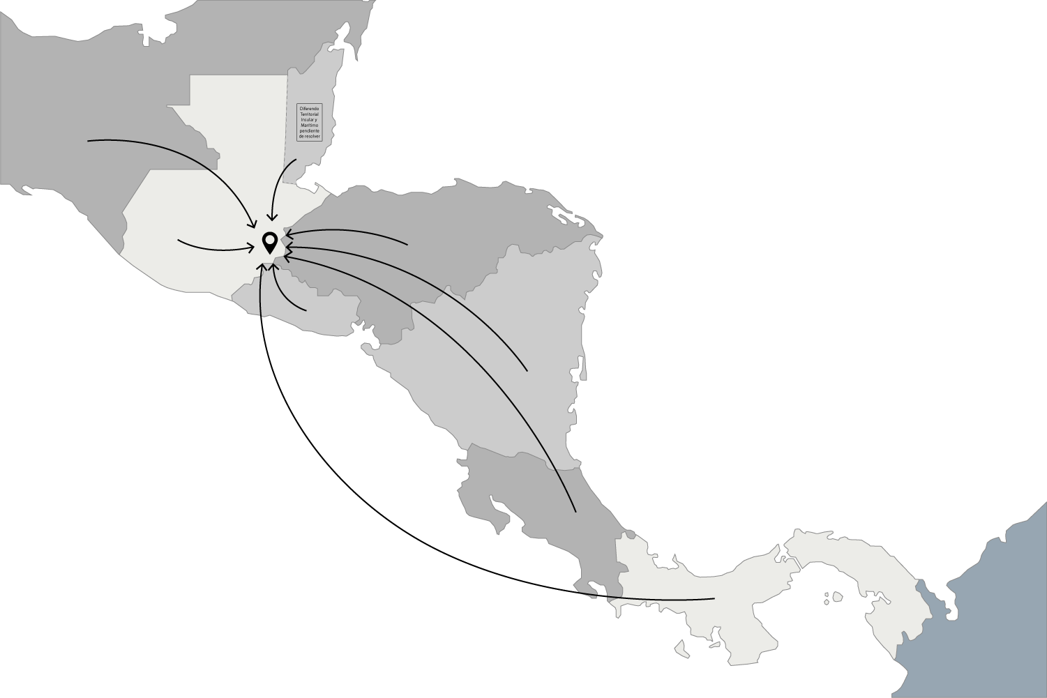 Mapa regional de la Romería al Cristo Negro de Esquipulas